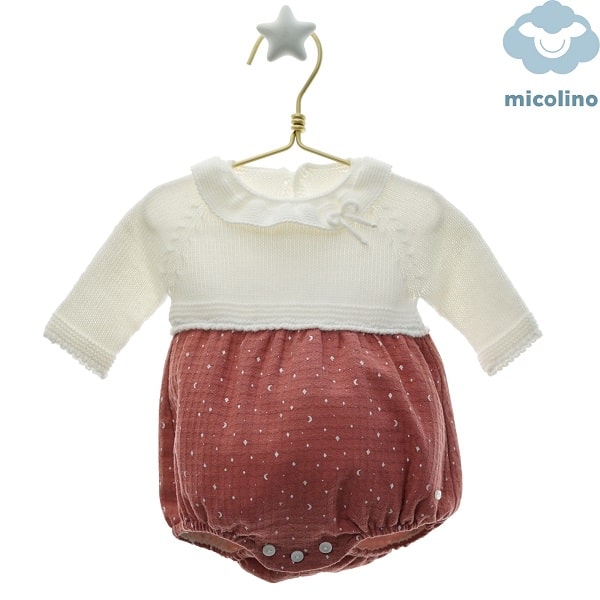 9109 PELELE COLOR NATA Y TEJA  EMPOLVADO "KATERINA"