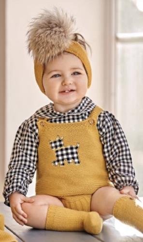 J8112 PETO PUNTO BORDADO PERRITO CAMISA CUADROS