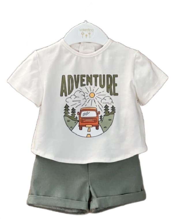 KTM191 CONJUNTO CAMISETA ESTAMPADA VERDE ADVENTURE