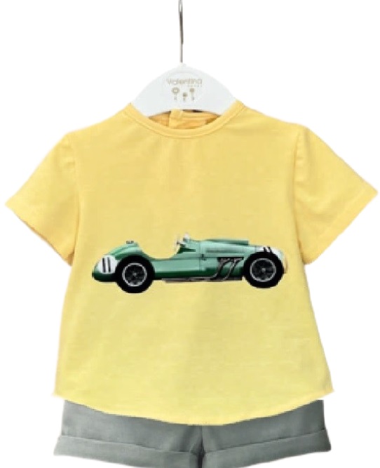 KTM138 CONJUNT CAMISETA AMARILLA COCHE