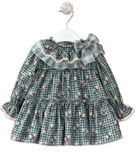 KAX145 VESTIDO FLORAL+CULOTE VERDE