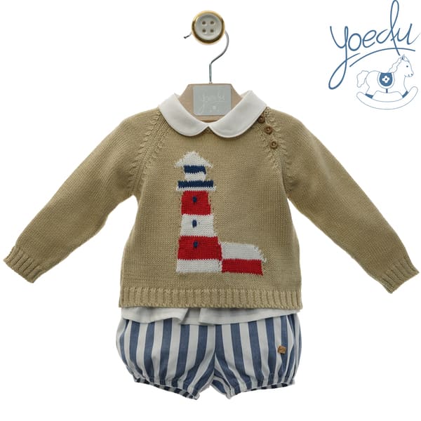 1204 CONJUNTO NIÑO CAMEL CON AZUL FARO DE MAR