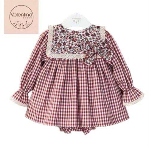 KAX74  VESTIDO VICHY CUELLO FLORES+ CULOTE