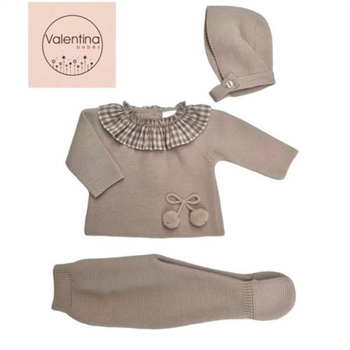 ATC3 COJUNTO 3P COLOR ARENA CUELLO VICHY