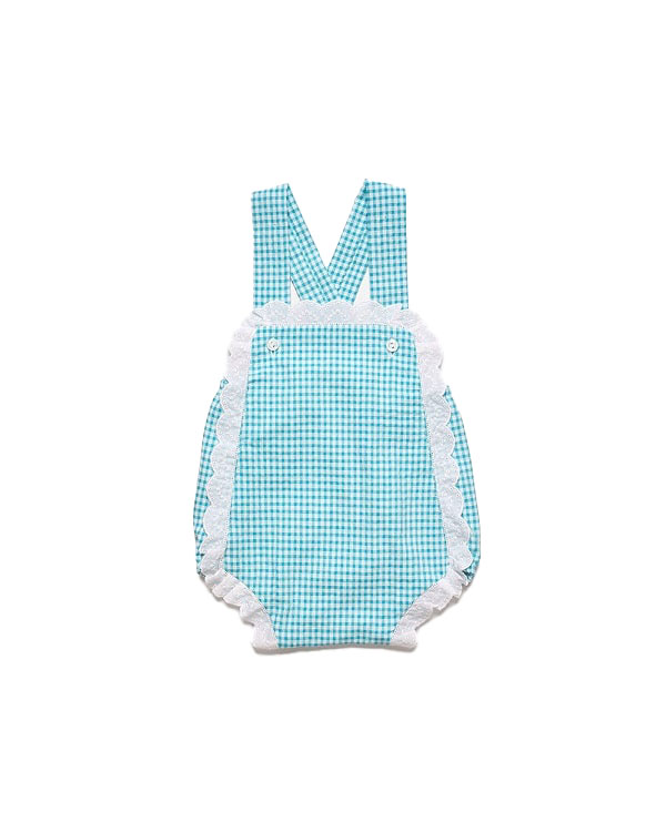 J7187 PETO TELA VICHY TURQUESA
