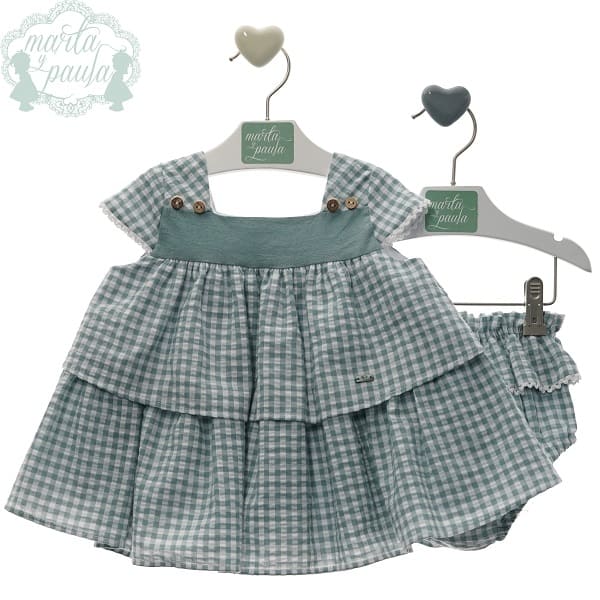0327 VESTIDO VERDE EMPOLVADO FAMILIA CASTAÑUELA