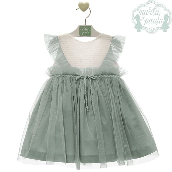 0501 VESTIDO VERDE EMPOLVADO FAMILIA FLAUTA