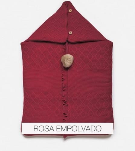 J 8007 SACO CAPUCHA DE PUNTO COLOR ROSA EMPOLVADO